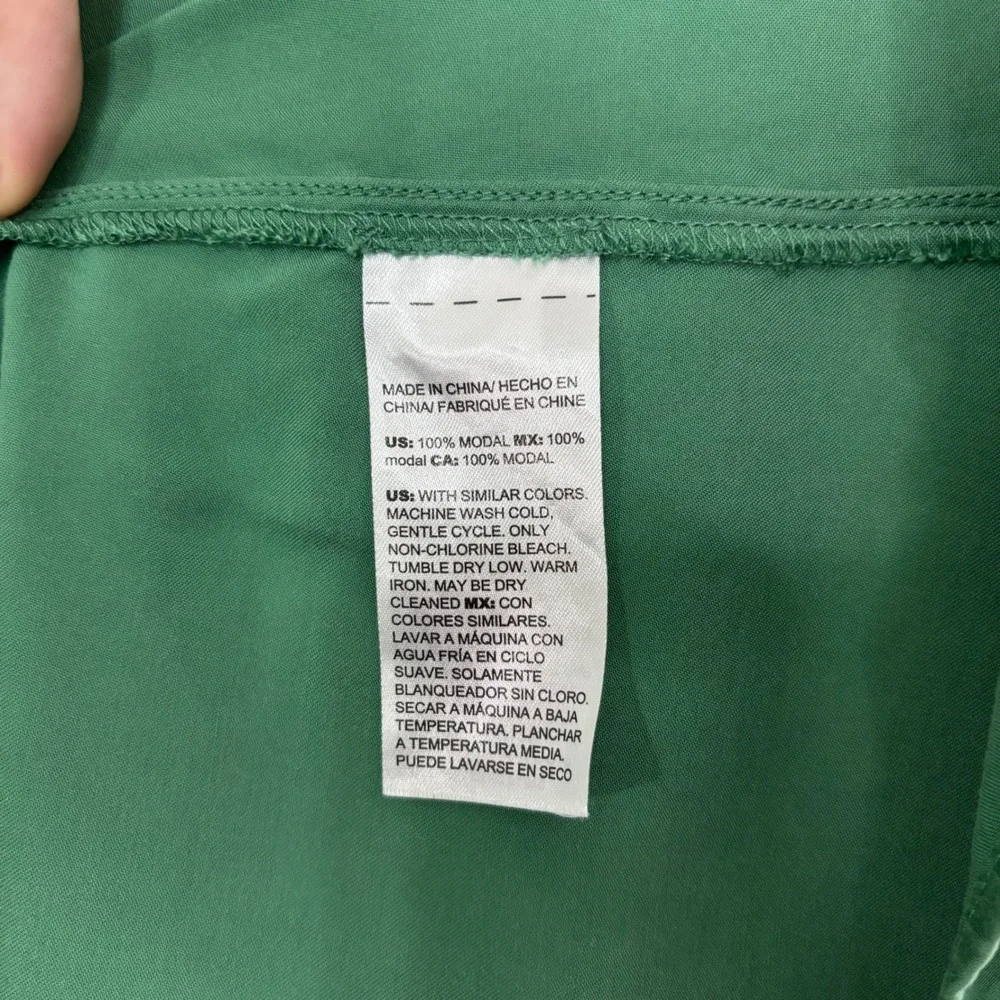 Chicos Green Modal Tiered Maxi Dress V-Neck Roll Tab Sleeve Size 3 XL 16/18 - Picture 7 of 8